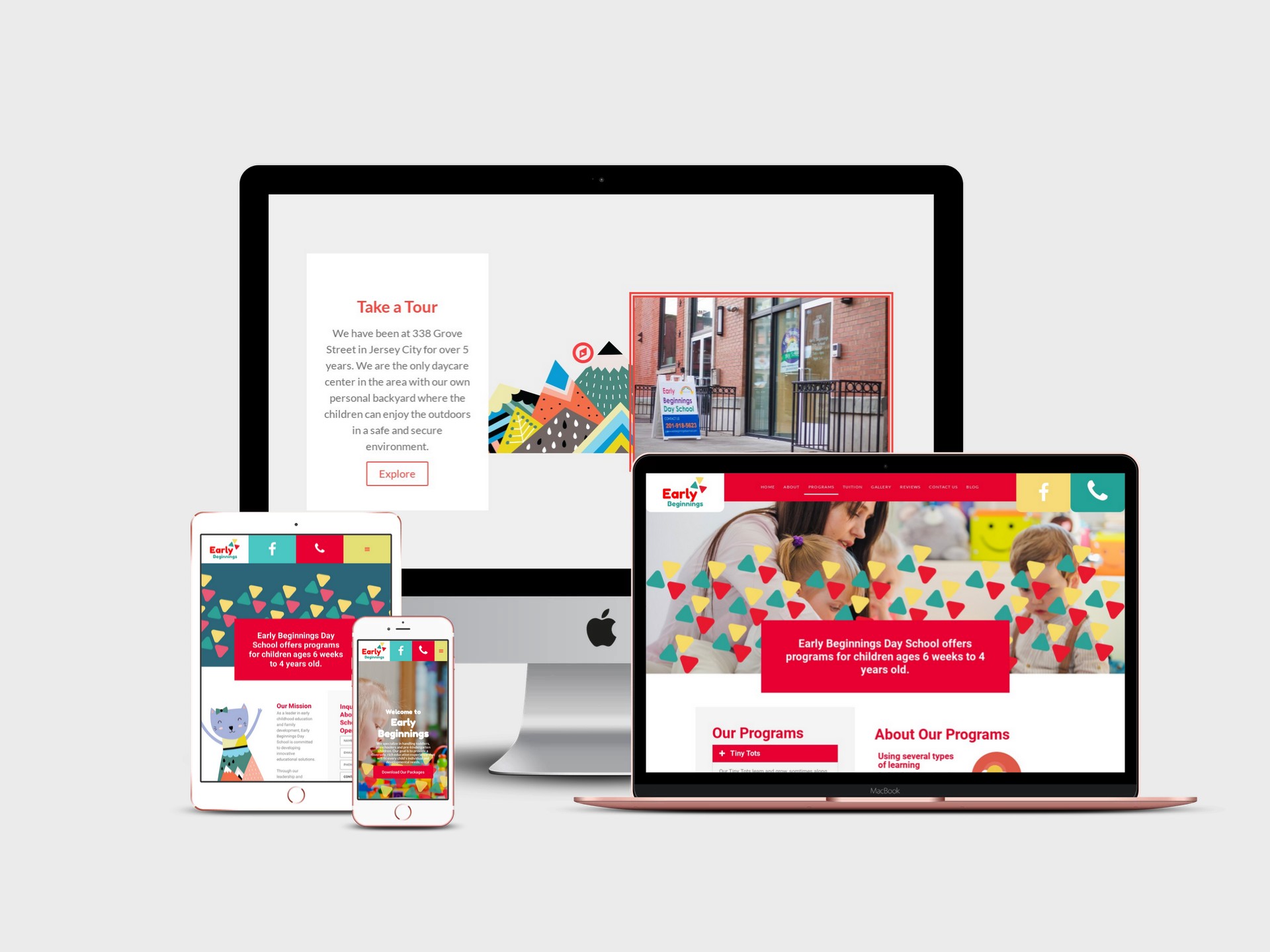 Wordpress web design for Early Beginnings Day School by Inga Brel EYEBRANDIT