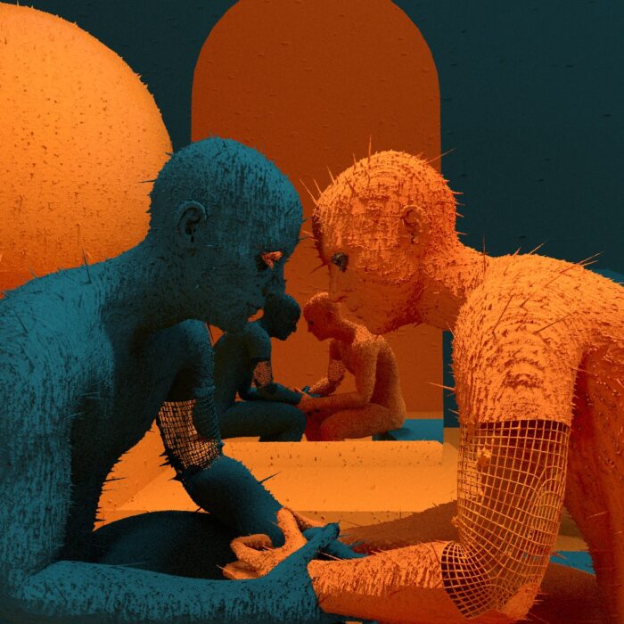 Inga Brel Cinema 4D Art Work - Burn Orange and Teal Love Story