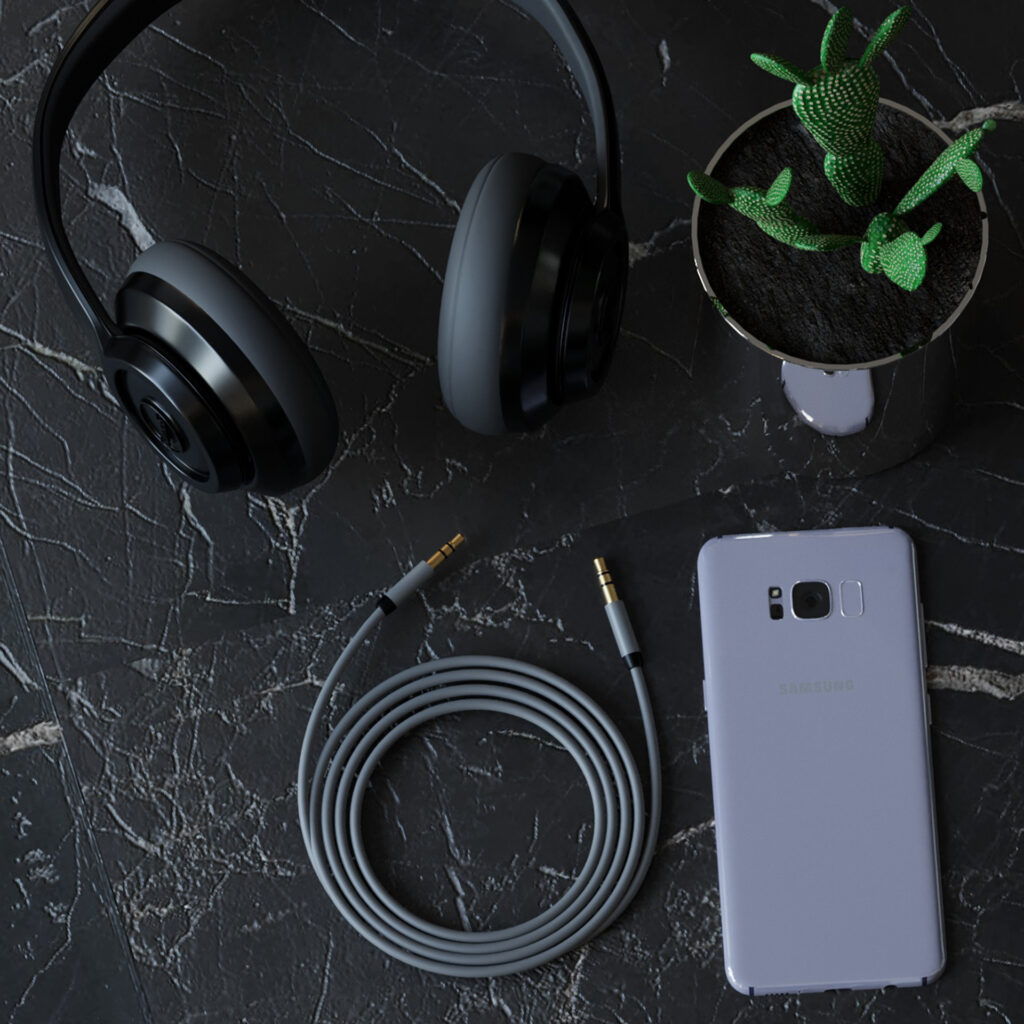 Tech accessories product renders by Inga Brel, 3D Artist specializing in photorealistic images and animations of your products entirely in 3D